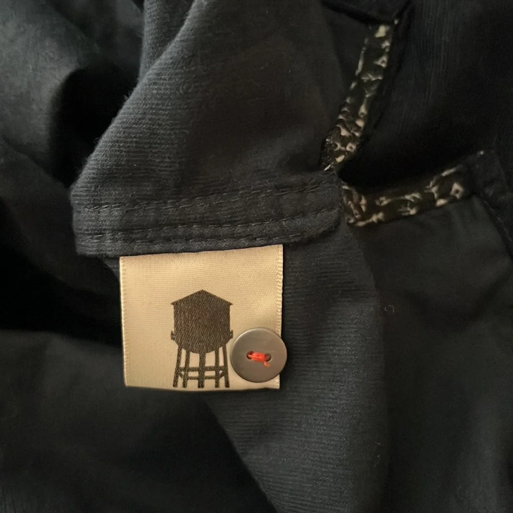 NWT Brooklyn Industries Navy Cedar Shirtdress Outer-space 100% Cotton Size Large - Picture 13 of 15